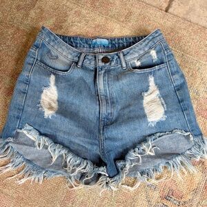 MuMu Houston High Waisted Shorts with Star Stamp